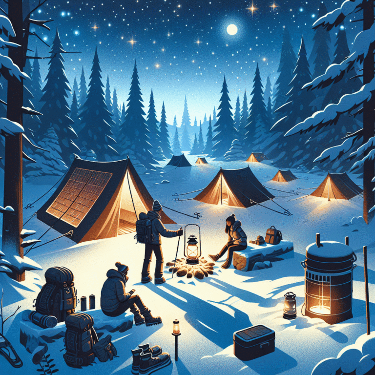 using solar lanterns in winter camping