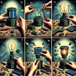 upcycling old solar lights into camping gear