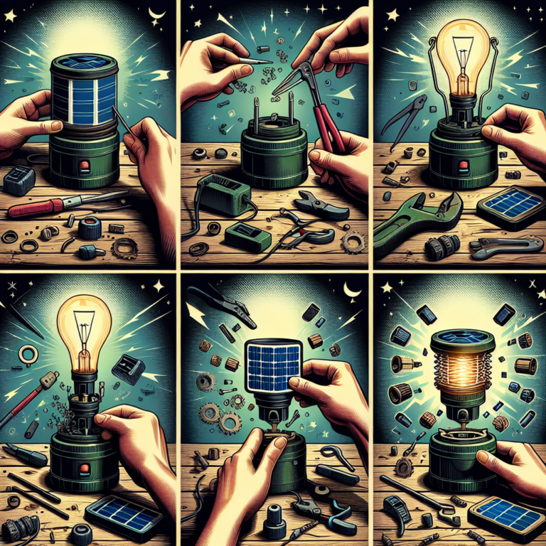 upcycling old solar lights into camping gear