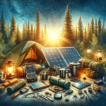 off-grid camping guide with solar gear