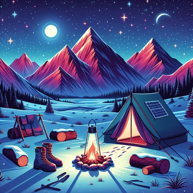 using solar lanterns in winter camping